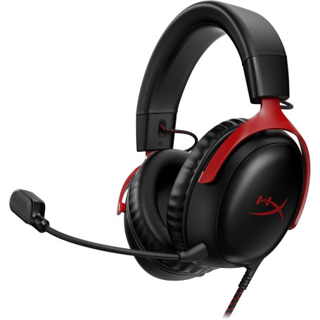 HyperX Cloud III – Casque de Gaming Filaire, PC, PS5, Xbox Series X|S, DTS, Mousse à mémoire de Forme, Microphone au Son cristal