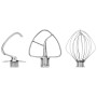 KitchenAid Accessoires en INOX pour Robot PÂTISSIER-3 PIÈCES, Acier Inoxydable, argenté