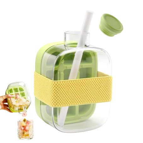 Ice Cube Bottle, bouteille de glaçons, bac à glaçons, bouteille à glaçons avec couvercle et récipient, bac à glaçons, bouteille