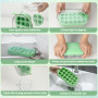 PKBD Bac a Glacon avec Couvercle, 18 Pièces Moules Glaçons Presser en Silicone pour Congélateur, Dégagement Facile, Remplissage
