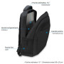 Waytex Sac à dos PC 15" 2 poches zippées Noir