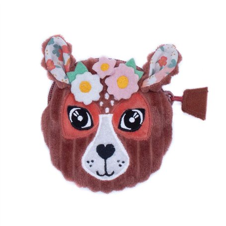 Les Déglingos Porte-Monnaie Petite Fille Mélimélos la Biche Pochette Enfant Bébé Motif Fleurs