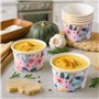Lot de 50 Pots Glace 266 ml et Coupelles Jetables – Bols en Papier avec Motif Floral et Bord Doré – Pot à Glace Jetable, Coupell