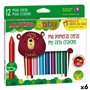 Crayons gras de couleur Alpino Baby Multicouleur 12 Pièces (6 Unités)