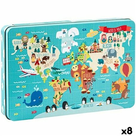 Puzzle Apli 48 x 32 cm Mappemonde 24 Pièces (8 Unités)
