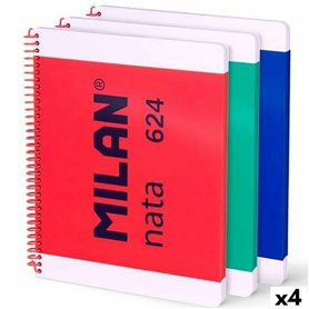 Lot de cahiers Milan Multicouleur A4 80 Volets 3 Pièces (4 Unités) Lot de cahiers Milan Multicouleur A4 80 Volets 3 Pièces (4 Unités)