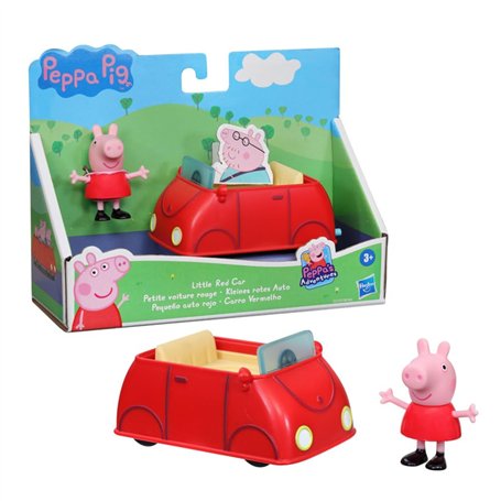 Peppa Pig - Peppa Adventures Petite Voiture Rouge avec Figurine de Cochon