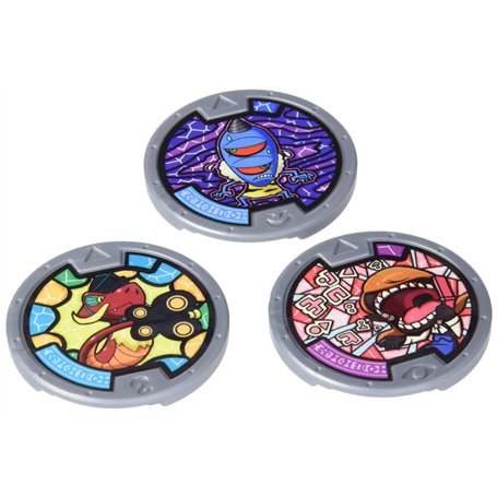 Yokai B5944 - 1 enveloppe CONTENANT 3 MÉDAILLES SURPRISES CHACUNE (COULEURS ASSORTIES)