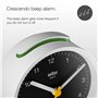 Réveil analogique classique Braun avec fonction snooze et lumière, mouvement à quartz silencieux, bip de l’alarme en crescendo,