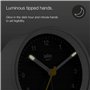 Réveil analogique classique Braun avec fonction snooze et lumière, mouvement à quartz silencieux, bip de l’alarme en crescendo,