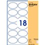 Avery Étiquettes Autocollantes Ovales 64x42 mm - Pack de 180 Papier Blanc Mat - Personnalisables Étiquette Avery Imprimables Las