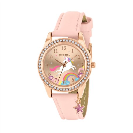 Tikkers Filles Analogique Quartz Montre avec Bracelet en Polyuréthane TK0201