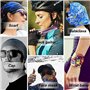 Navy Floral Print Multifunctional Magic Headwear 12-en-1 Men&Women Tube Scarf Facemask Headbands Neck Gaiter Bandana Balaclava H