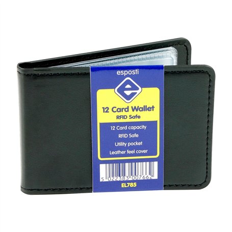 Esposti Porte-cartes de crédit fin pour homme | Portefeuille pour homme | Blocage RFID | Design minimaliste léger | 12 emplaceme