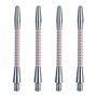 WINMAU Tiges de fléchettes en aluminium noir, rose et argenté (tiges) en court et moyen – 4 jeux par paquet