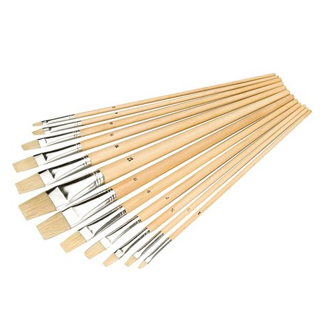 Silverline 633927 Lot de 12 pinceaux plats 12 pcs