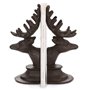 Satchville Paire de serre-livres en fonte avec tête de cerf - Style vintage - Marron - Hauteur 20 cm x longueur 8 cm x largeur 1