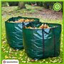 2 X Résistant Jardin Sac Déchets Ordures Superflues Pelouse Sac Imperméable Couleur vert foncé