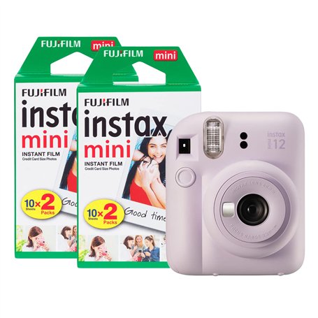 Fujifilm Instax Mini 12 Appareil Photo instantané avec Pack de 40 pellicules Lilas