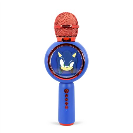 OTL Technologies Microphone karaoké Sonic The Hedgehog avec Haut-Parleur sans Fil et lumières LED