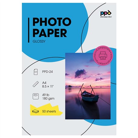 PPD 50 Feuilles x A4 Papier Photo Brillant