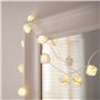 Lights4fun Guirlande Lumineuse 30 Fleurs Blanches à LED Blanc Chaud pour Intérieur