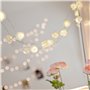 Lights4fun Guirlande Lumineuse 30 Fleurs Blanches à LED Blanc Chaud pour Intérieur