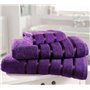 Coton égyptien satiné 600 g/m ² Doux Kensington Serviette essuie-mains à rayures Aubergine