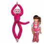 EcoBuddiez Tree Huggers - Singe-Écureuil Rose de Deluxebase. Peluche bébé à Suspendre de 72 cm fabriquée en Bouteilles Plastique