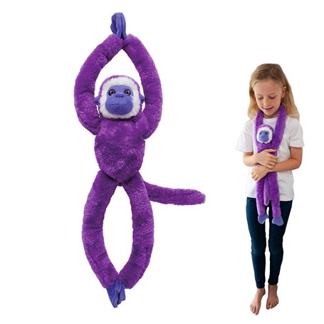 Deluxebase EcoBuddiez Tree Huggers - Singe-Écureuil Violet de Peluche bébé à Suspendre de 72 cm fabriquée en Bouteilles Plastiqu