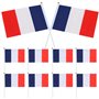 10 drapeaux Français en nylon tricolore à main pour le 14 Juillet TRIXES