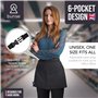 Bunse 6 Poche Denim Marché Trader Argent Ceinture Pour Restaurants, Festivals, Fetes, SPORTS Clubs - Noir, Qty 3