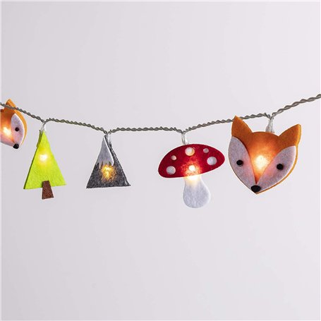 Lights4fun Guirlande Lumineuse Enfant en Feutre a 30 LED Blanc Chaud et Minuterie pour Intérieur