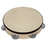 TIGER Tambourin à une rangée TAM91-10-BK - 10" 25cm - en bois avec tête de rawhide
