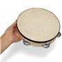 TIGER Tambourin à une rangée TAM91-10-BK - 10" 25cm - en bois avec tête de rawhide