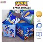 Character World Sonic le hérisson Boîtes de rangement sous licence officielle | Lot de 2 cubes de rangement pliables | Parfait p