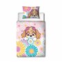 Housse de Couette Officielle Paw Patrol pour lit d'enfant | Motif Fleurs et Skye réversible 2 côtés avec taie d'oreiller Assorti