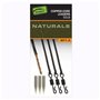 Fox Edges Naturals Copper-Core Leaders x3-3 Bas de ligne avec clip de plomb pour pêche à la carpe