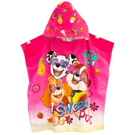 Paw Patrol - Poncho Serviette à Capuche - Fille - La Pat' Patrouille - Taille Unique
