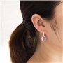 Boucles d'oreilles pendantes en argent sterling rose clair créées avec des cristaux Zircondia®