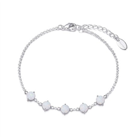 Philip Jones Bracelet en pierres précieuses d'opale blanche synthétique
