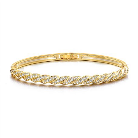 Philip Jones Bracelet torsadé plaqué or créé avec des cristaux Zircondia®