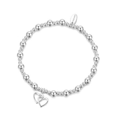 Philip Jones Bracelet élastique en perles avec maillons en forme de