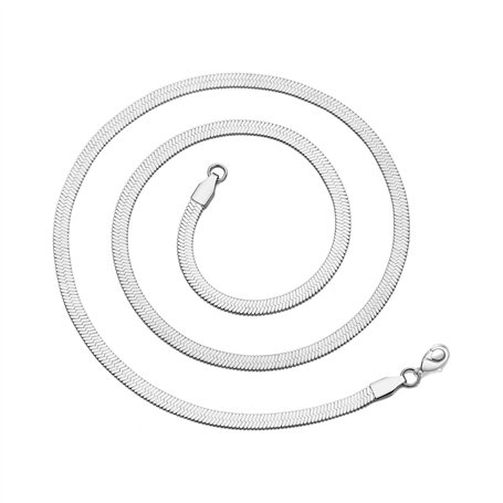 Philip Jones Chaîne serpent plate à chevrons en acier inoxydable - 40