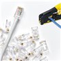Focenat RJ45 Pince à Sertir, Kit d'outils à sertir RJ45, Outil Sertissage avec 50 Connecteurs, pour Fiche Réseau Ethernet RJ45 C