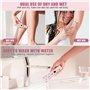 Litinliv Rechargeable Rasoir Electrique Femme, 3-In-1 Tondeuse Femme Intime avec Affichage LED, Epilateur Visage Femme, Tondeuse