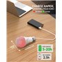 Lamptobe USB C Batterie Ampoule Rechargeable Avec Télécommande, 12 RGB+3 Températures de Couleur, Ampoule Intelligente RGB Sans 