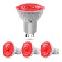 BrightWish Lot de 4 ampoules LED GU10 rouges 5 W non dimmable - Remplacement halogène GU10 pour éclairage décoratif et paysage