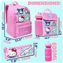 Hello Kitty Sanrio Sac à Dos Fille Kit Scolaire 4 Pièces Trousse Kawaii Sac Isotherme Repas Gourde 600ml Kuromi Cinnamoroll