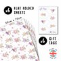 Papier cadeau souris – 6 feuilles de papier cadeau pour elle – Souris ballerine – Motif cœur arc-en-ciel – Papier cadeau blanc –
